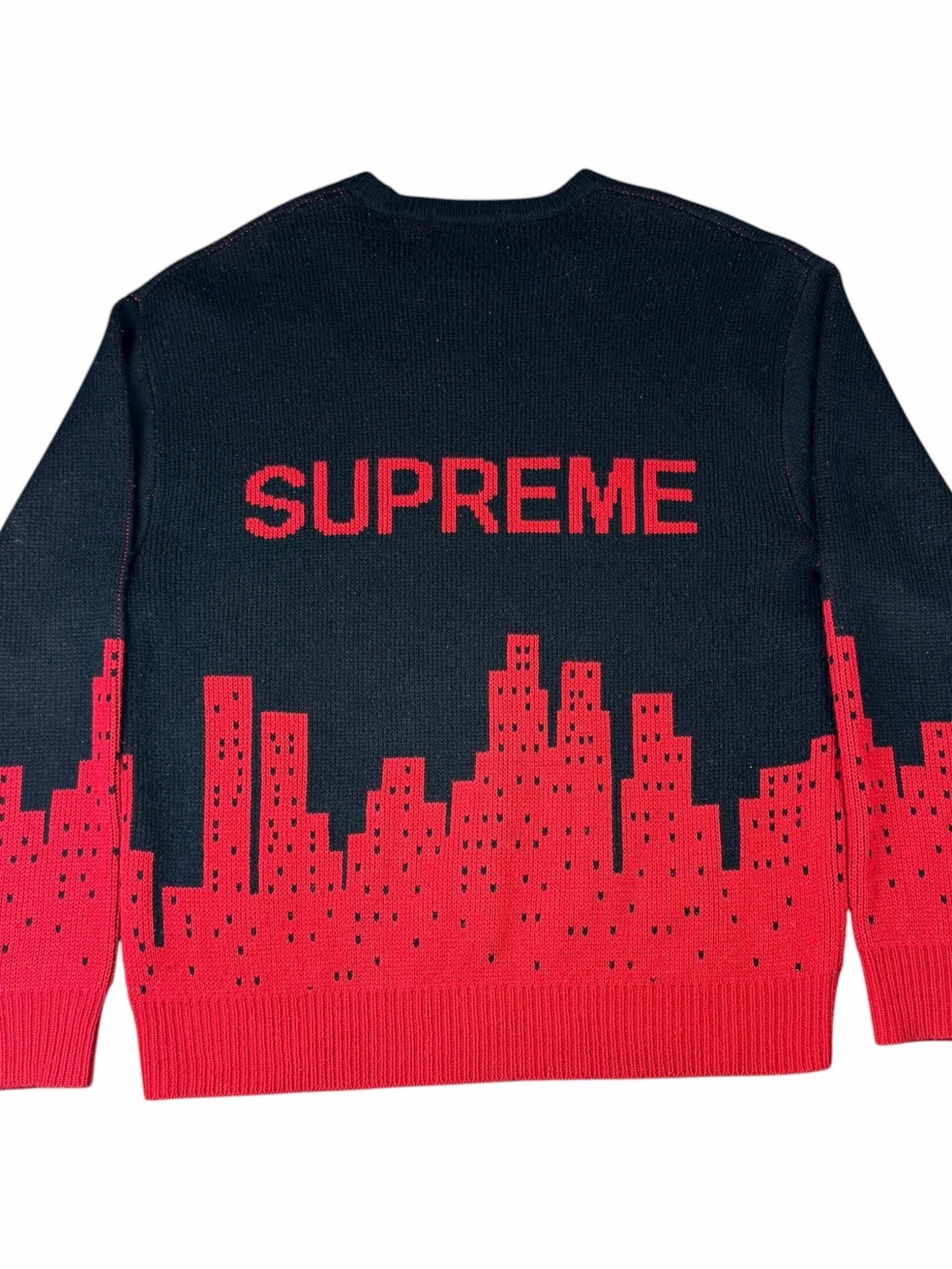 Supreme New York Sweater Black Red SS20 Adult Size Medium M OG Rare Authentic